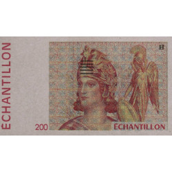 Athena à droite - 200 francs - DIS-04-B-04 - Couleure rouge dominante - Etat : NEUF