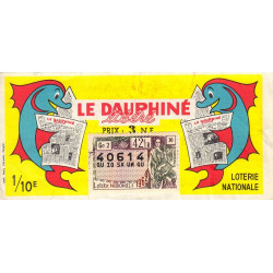 1962 - Loterie Nationale - 42e tranche - 1/10ème - Le Dauphiné libéré