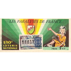 1962 - Loterie Nationale - 13e tranche - 1/10ème - Les Paralysés de France