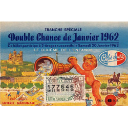 1962 - Loterie Nationale - 1/10ème double chance - Enfance