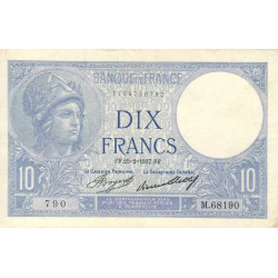 F 06-18 - 25/02/1937 - 10 francs - Minerve - Série M.68190 - Etat : TTB+