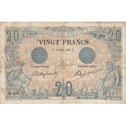 F 09-03 - 25/06/1904 - 20 francs - Noir - Etat : TB-