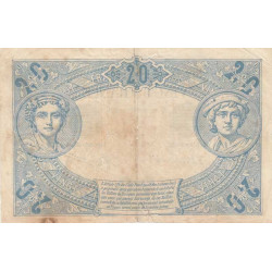 F 09-03 - 19/12/1904 - 20 francs - Noir - Série Q.1081 - Etat : TB à TB+