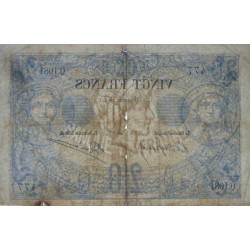 F 09-03 - 19/12/1904 - 20 francs - Noir - Série Q.1081 - Etat : TB à TB+