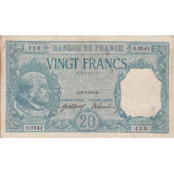 F 11-02 - 17/07/1917 - 20 francs - Bayard - Série O.2541 - Etat : TB+ à TTB-