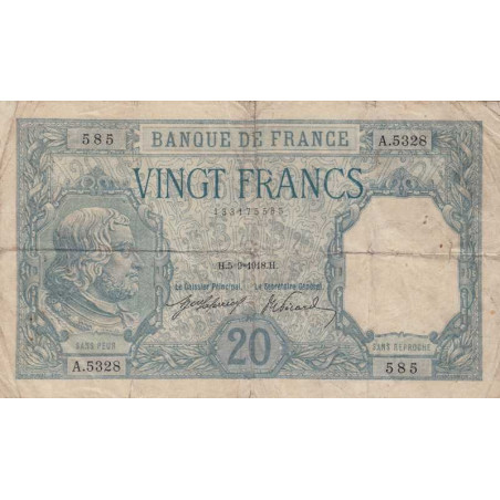 F 11-03a - 05/09/1918 - 20 francs - Bayard - Série A.5328 - Etat : TB