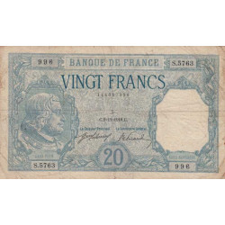 F 11-03a - 09/11/1918 - 20 francs - Bayard - Série S.5763 - Etat : TB+