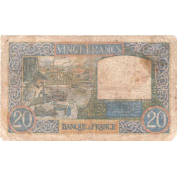 F 12-12 - 20/02/1941 - 20 francs - Science et Travail - Série S.3021 - Etat : B+