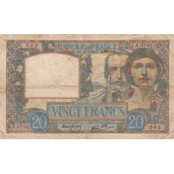 F 12-18 - 18/09/1941 - 20 francs - Science et Travail - Série A.5795 - Etat : TB-