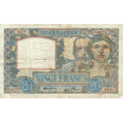 F 12-18 - 18/09/1941 - 20 francs - Science et Travail - Série C.6073 - Etat : TB-