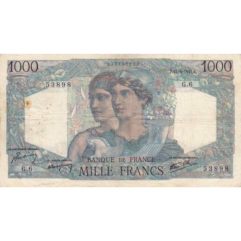 F 41-01 - 12/04/1945 - 1000 francs - Minerve et Hercule - Etat : TB+