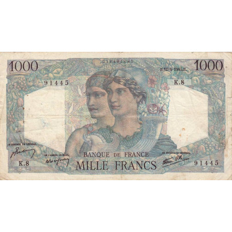 F 41-01 - 12/04/1945 - 1000 francs - Minerve et Hercule - Etat : TB-