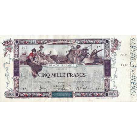 F 43-01 - 09/01/1918 - 5000 francs - Flameng - Série F.7 - Etat : TTB-