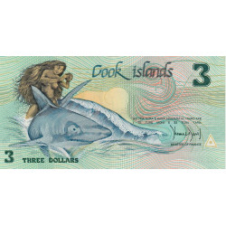 Cook (îles) - Pick 3a - 3 dollars - Série AAZ - 1987 - Etat : NEUF