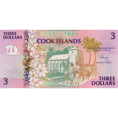 Cook (îles) - Pick 7a - 3 dollars - Série AAA - 1992 - Etat : NEUF