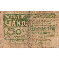 Belgique - Gand - GE63 - 50 centimes - 01/01/1916 - Etat : B