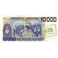 Argentine - Pick 322c - 10 australes sur 10'000 pesos argentinos - Série C - 1985 - Etat : pr.NEUF