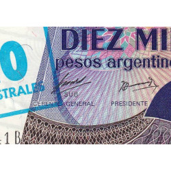 Argentine - Pick 322c - 10 australes sur 10'000 pesos argentinos - Série C - 1985 - Etat : pr.NEUF