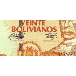 Bolivie - Pick 244 - 20 bolivianos - Série J - Loi 1986 (2015) - Etat : NEUF