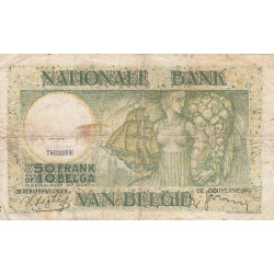 Belgique - Pick 106_3 - 50 francs ou 10 belgas - 11/07/1938 - Etat : TB-