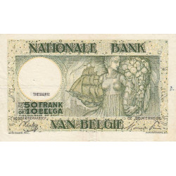 Belgique - Pick 106_6 - 50 francs ou 10 belgas - 05/01/1945 - Etat : TTB