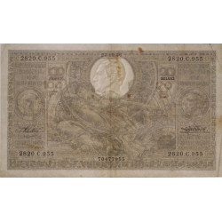 Belgique - Pick 107_2 - 100 francs ou 20 belgas - 23/12/1936 - Etat : TB+