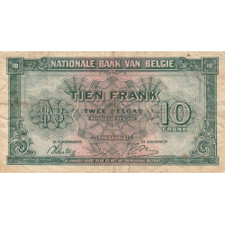 Belgique - Pick 122 - 10 francs ou 2 belgas - Série 3 - 01/02/1943 - Etat : TB