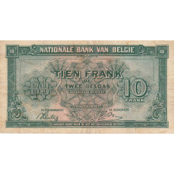 Belgique - Pick 122 - 10 francs ou 2 belgas - Série 3 - 01/02/1943 - Etat : TB+