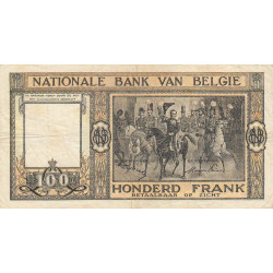 Belgique - Pick 126_2 - 100 francs - 25/09/1948 - Etat : TB+