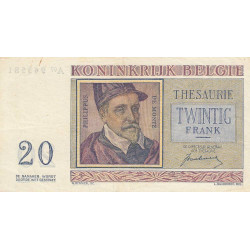 Belgique - Pick 132a - 20 francs - Série A07 - 01/07/1950 - Etat : TTB+