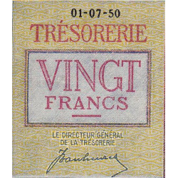 Belgique - Pick 132a - 20 francs - 01/07/1950 - Etat : TTB+