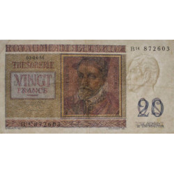 Belgique - Pick 132b - 20 francs - Série B14 - 03/04/1956 - Etat : TTB+