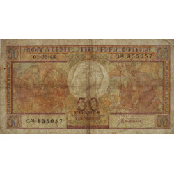 Belgique - Pick 133a - 50 francs - Série G 01 - 01/06/1948 - Etat : TB
