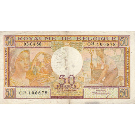 Belgique - Pick 133b - 50 francs - 03/04/1956 - Etat : TTB-