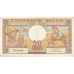 Belgique - Pick 133b - 50 francs - Série O 08 - 03/04/1956 - Etat : TTB-