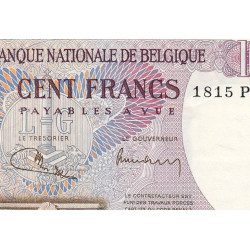 Belgique - Pick 134b_2 - 100 francs - Série - 24/03/1972 - Etat : SUP à SPL