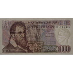 Belgique - Pick 134b_2 - 100 francs - Série - 24/03/1972 - Etat : SUP à SPL