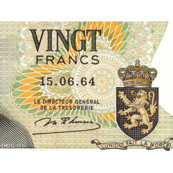Belgique - Pick 138_1 - 20 francs - Série 1 - 15/06/1964 - Etat : SUP