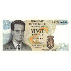 Belgique - Pick 138_1 - 20 francs - Série 2 - 15/06/1964 - Etat : SUP