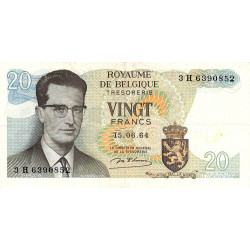 Belgique - Pick 138_1 - 20 francs - Série 3 - 15/06/1964 - Etat : SUP