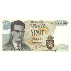 Belgique - Pick 138_3 - 20 francs - Série 4 - 15/06/1964 (1976) - Etat : SUP