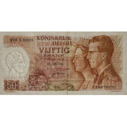 Belgique - Pick 139_1b - 50 francs - Série 476 X - 15/06/1966 - Etat : SUP
