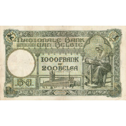 Belgique - Pick 104_1 - 1'000 francs ou 200 belgas - 07/03/1929 - Etat : TB+