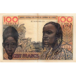 Côte d'Ivoire - Pick 101Ag - 100 francs - Série J.269 - Sans date (1966) - Etat : TTB