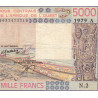 Côte d'Ivoire - Pick 108Ac - 5'000 francs - Série N.2 - 1979 - Etat : TB