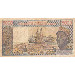 Côte d'Ivoire - Pick 108Ak - 5'000 francs - Série N.5 - 1983 - Etat : TB-