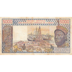Côte d'Ivoire - Pick 108Am - 5'000 francs - Série U.6 - 1984 - Etat : TB-