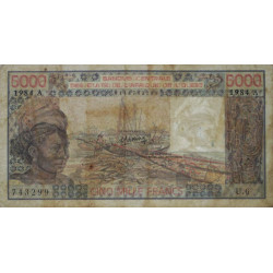 Côte d'Ivoire - Pick 108Am - 5'000 francs - Série U.6 - 1984 - Etat : TB-