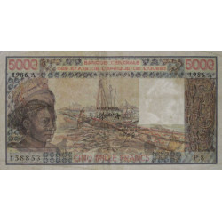 Côte d'Ivoire - Pick 108Ao - 5'000 francs - Série P.8 - 1986 - Etat : TB+