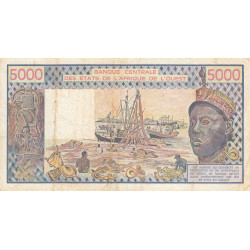 Côte d'Ivoire - Pick 108Ar - 5'000 francs - Série N.012 - 1991 - Etat : TB-